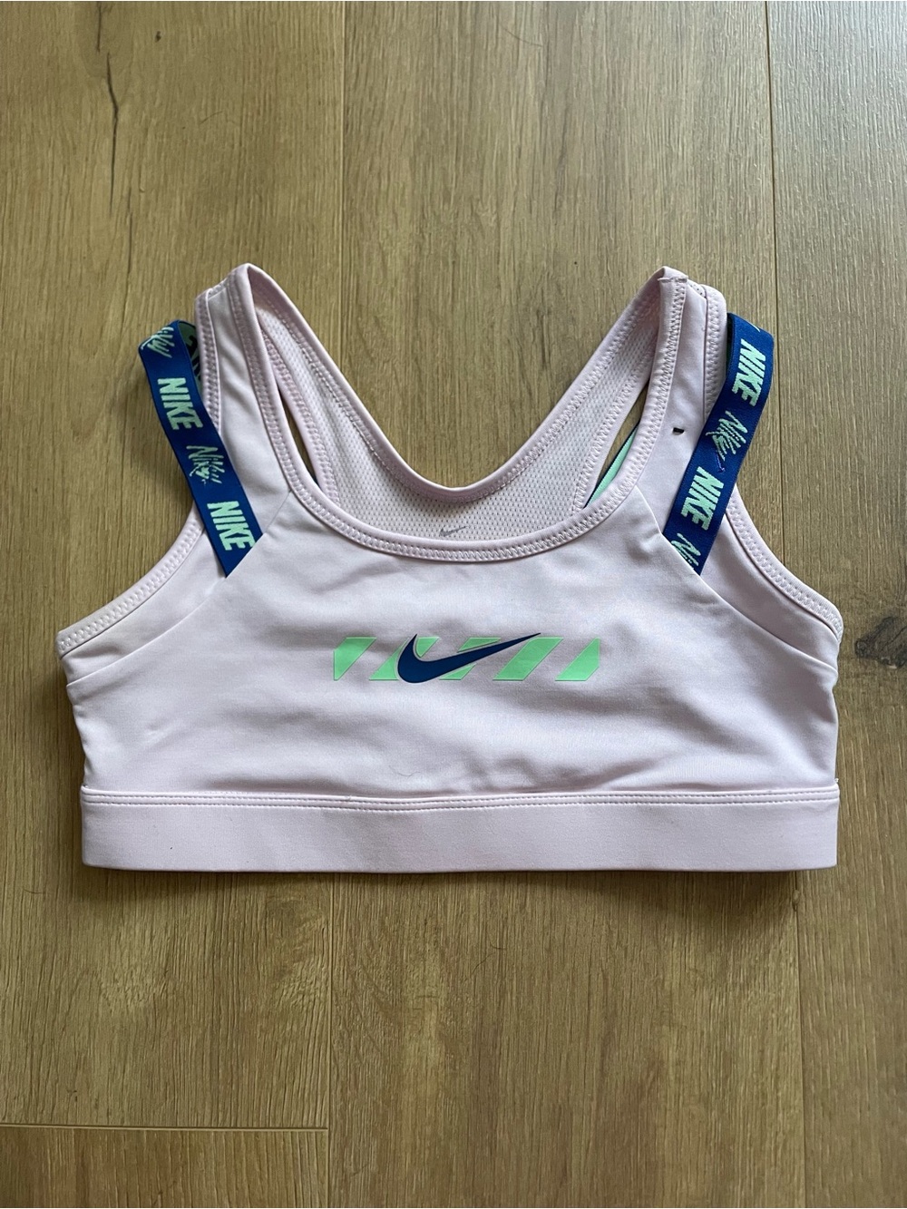 Nike dri fit pastel pink strap sports bra womens medium